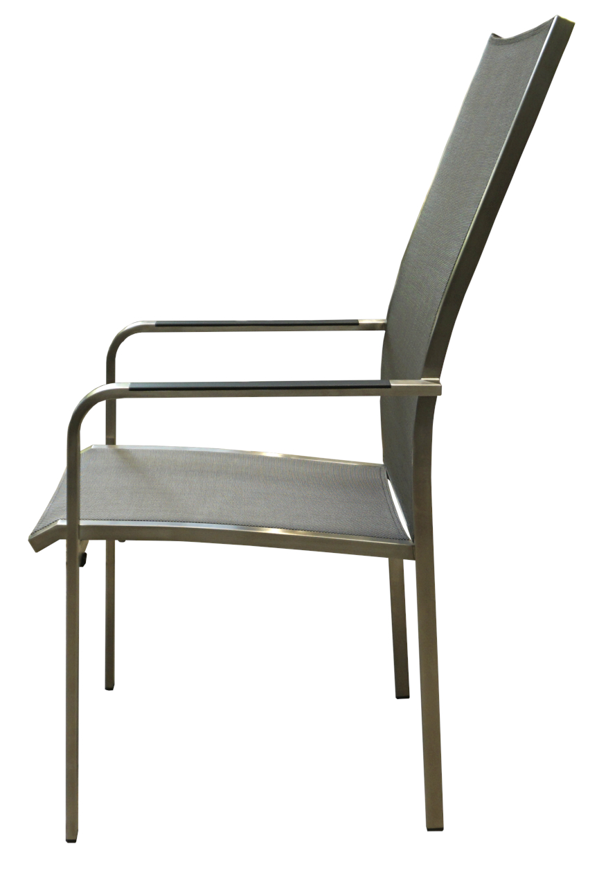 Asta Sessel hoch Aluminium  Silber / Graphit